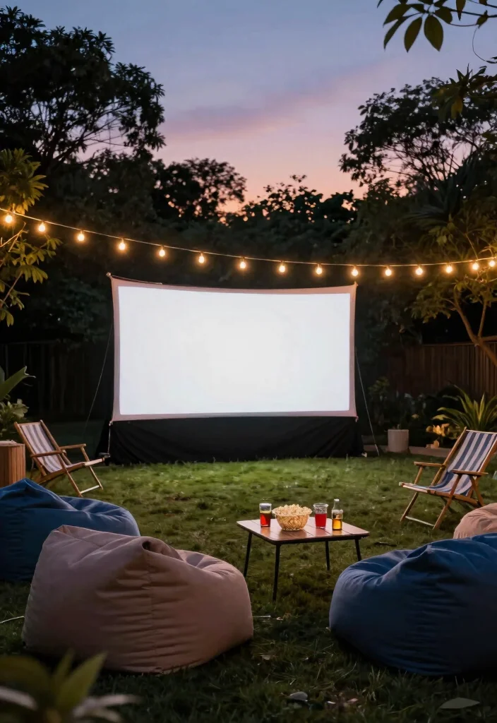 12 Bloxburg Backyard Ideas for Fun Creative Outdoor Builds - 2. Fun Outdoor Movie Area 1