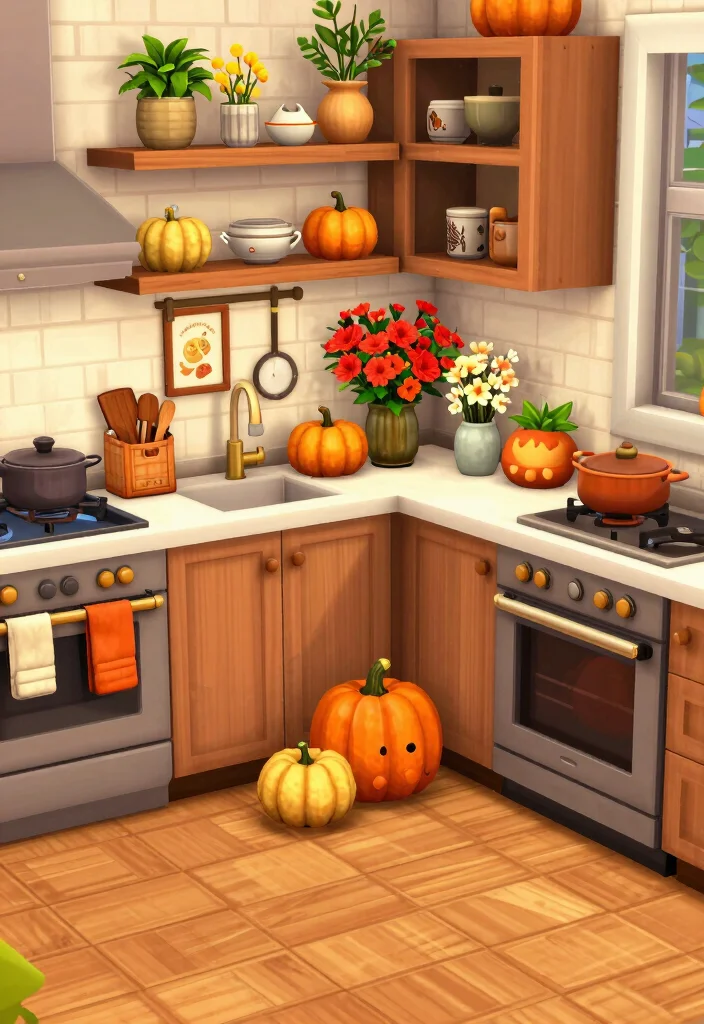12 Bloxburg Kitchen Ideas for Cute Functional Builds - 12. Seasonal Decor Swaps 1