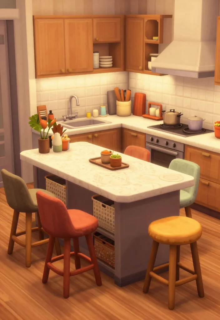 12 Bloxburg Kitchen Ideas for Cute Functional Builds - 2. Cute Compact Kitchen Islands 1
