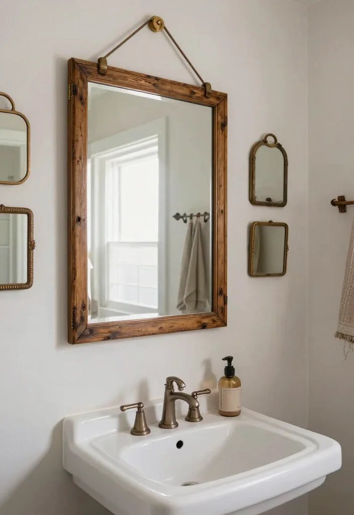 12 Boho Bathroom Ideas for a Relaxed Natural Vibe 111 12 Boho Bathroom Ideas for a Relaxed Natural Vibe - 11. Vintage Mirrors 1