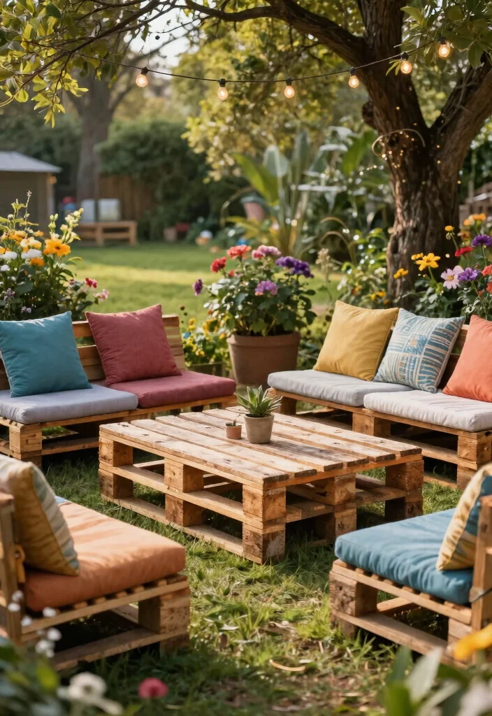 12 Budget Backyard Ideas for Affordable Outdoor Upgrades - 1. Upcycled Pallet Furniture 1