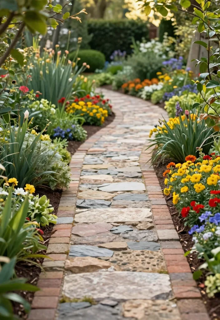 12 Budget Friendly Yard Ideas for a Simple Beautiful Upgrade - 2. DIY Garden Pathway with Stones 1