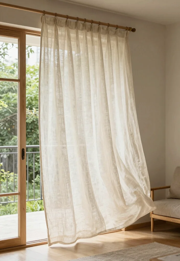 12 Curtain Ideas for Sliding Doors That Blend Seamlessly - 1. Sheer Organic Linen Curtains 1