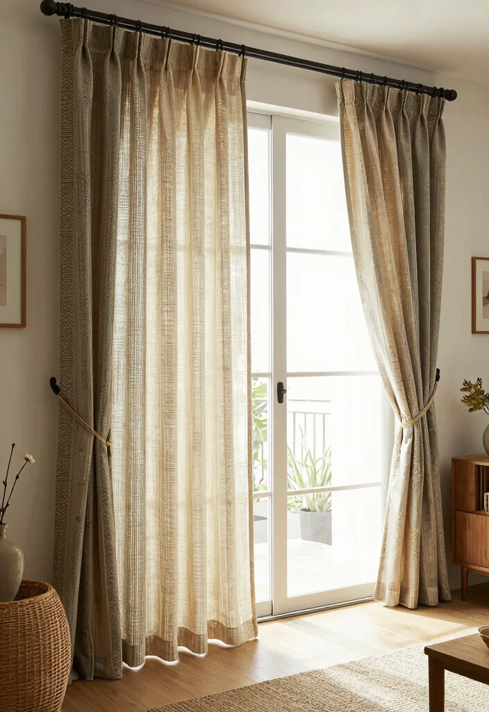 12 Curtain Ideas for Sliding Doors That Blend Seamlessly - 12. Custom-Made Curtains from Local Artisans 1