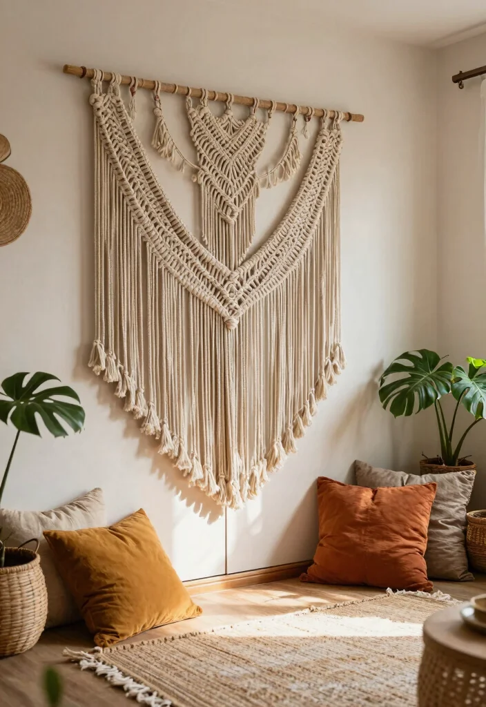 12 Curtain Ideas for Sliding Doors That Blend Seamlessly - 4. Macramé or Woven Wall Hangings 1