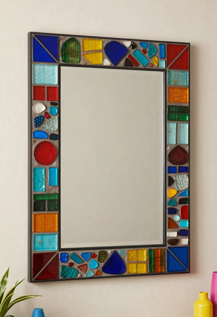 12 Decorative Cover Ideas for Big Mirrors That Blend Seamlessly 78 12 Decorative Cover Ideas for Big Mirrors That Blend Seamlessly - 8. Colorful Mosaic 1