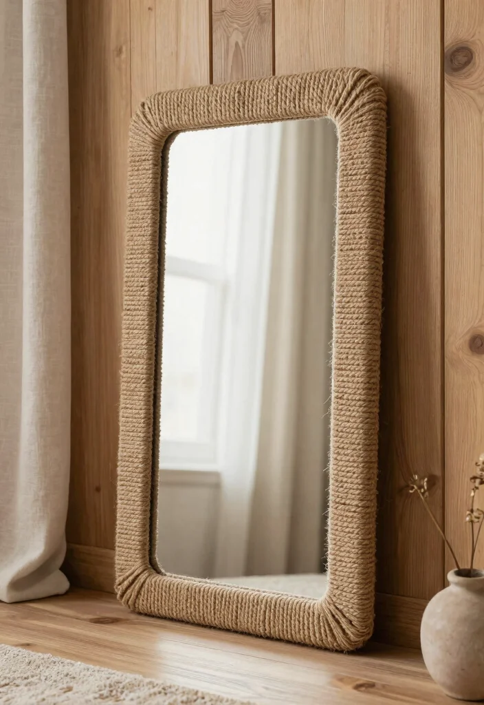 12 Decorative Cover Ideas for Big Mirrors That Blend Seamlessly 89 12 Decorative Cover Ideas for Big Mirrors That Blend Seamlessly - 9. Rope and Twine 1
