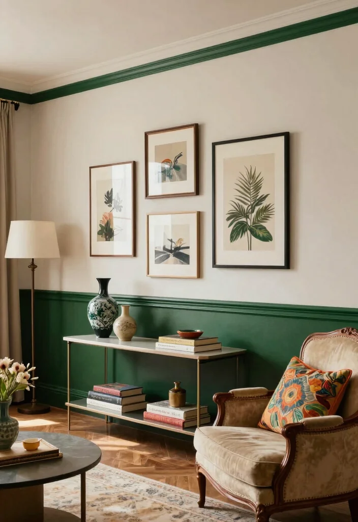 12 Decorative Trim Ideas That Add Depth and Character to Walls 45 12 Decorative Trim Ideas That Add Depth and Character to Walls - 5. Picture Rail: Gallery Effect 1