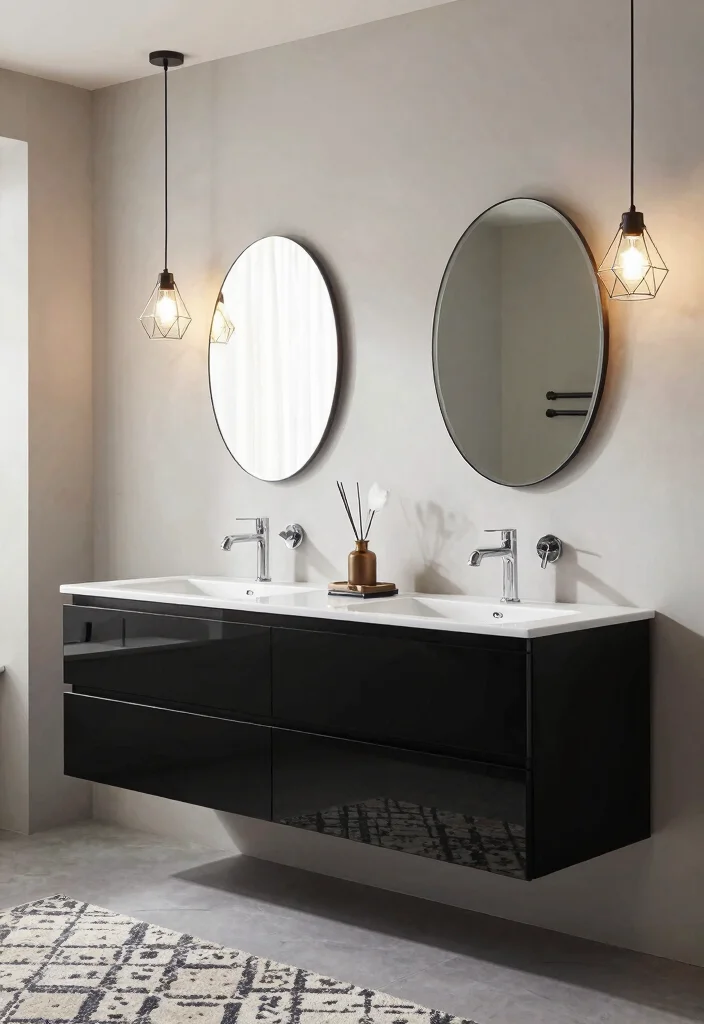 12 Double Vanity Bathroom Ideas for Better Morning Flow - 3. Contemporary Elegance 1