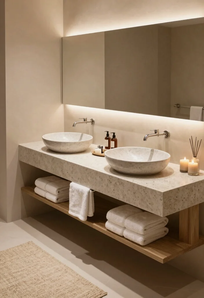 12 Double Vanity Bathroom Ideas for Better Morning Flow - 5. Spa-Like Sanctuary 1