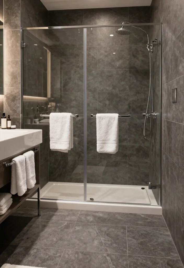 12 Grey Bathroom Ideas for a Clean Modern Aesthetic - 2. Bold Grey Tiles 1