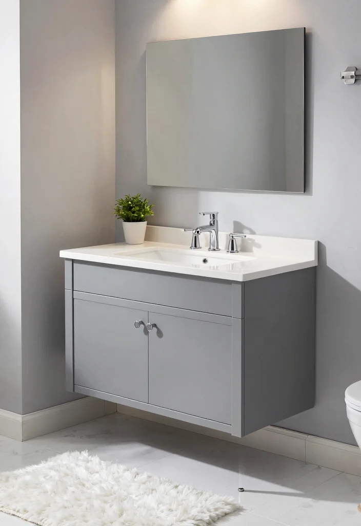 12 Grey Bathroom Ideas for a Clean Modern Aesthetic - 3. Grey and White Contrast 1