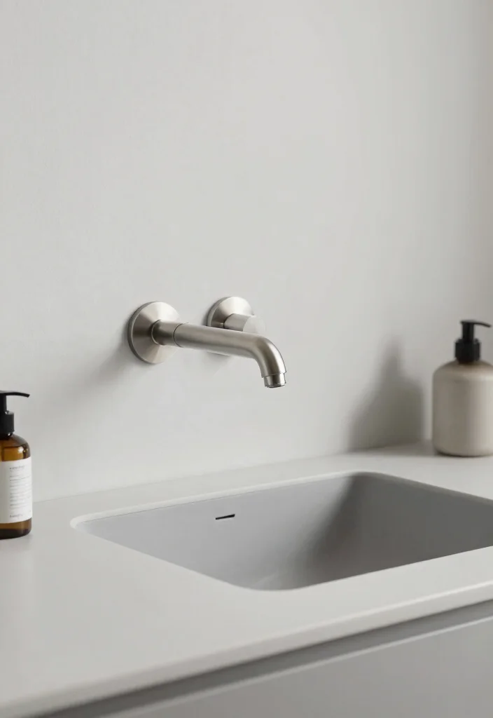 12 Grey Bathroom Ideas for a Clean Modern Aesthetic - 5. Minimalist Fixtures 1