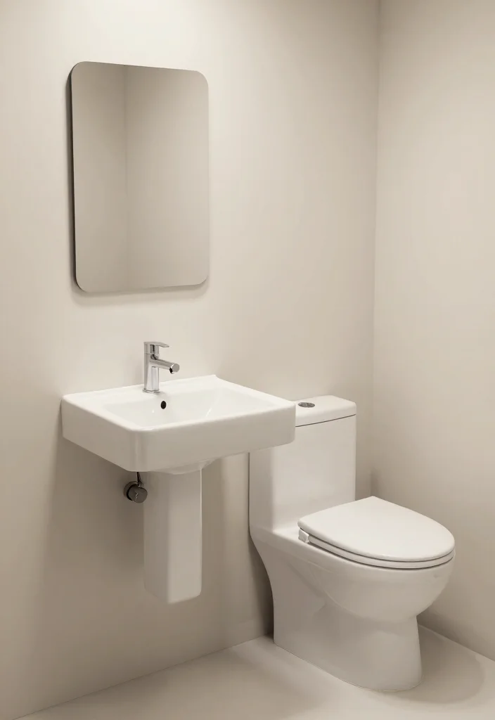 12 Half Bathroom Ideas for Stylish Compact Makeovers - 3. Choose Compact Fixtures 1