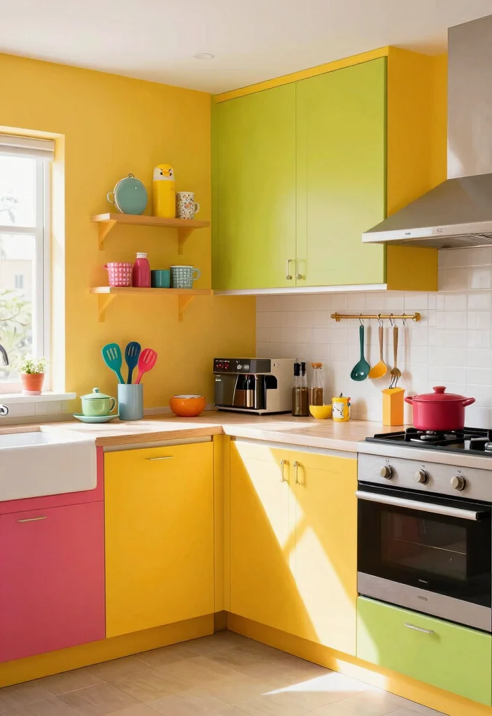 12 Ideas for Kitchen Layouts That Improve Daily Function 111 12 Ideas for Kitchen Layouts That Improve Daily Function - 11. Bright and Bold Colors for Energy 1