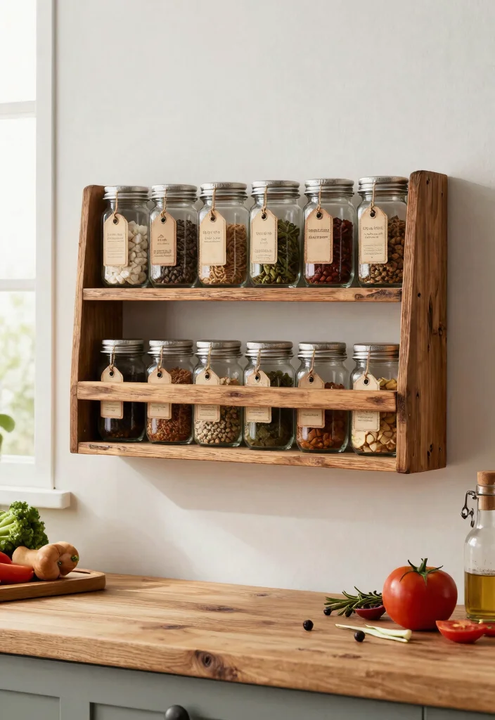 12 Kitchen Decorating Ideas for Stylish Wall Transformations - 10. Wall-Mounted Spice Racks 1