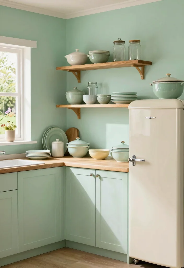 12 Kitchen Decorating Ideas for Stylish Wall Transformations - 4. Vintage Color Trends 1