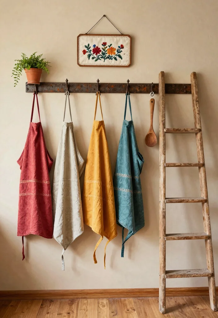 12 Kitchen Decorating Ideas for Stylish Wall Transformations - 5. Rustic Wall Hooks and Racks 1