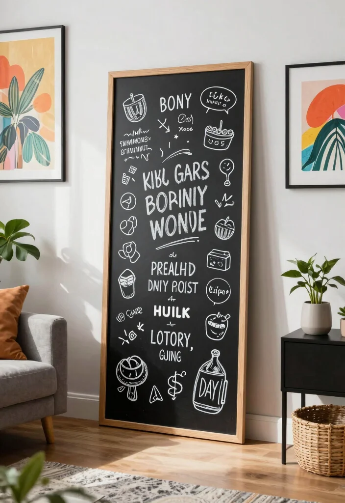 12 Living Room Mirror Covering Solutions for a Clean Updated Look - 9. Chalkboard Paint Covering 1