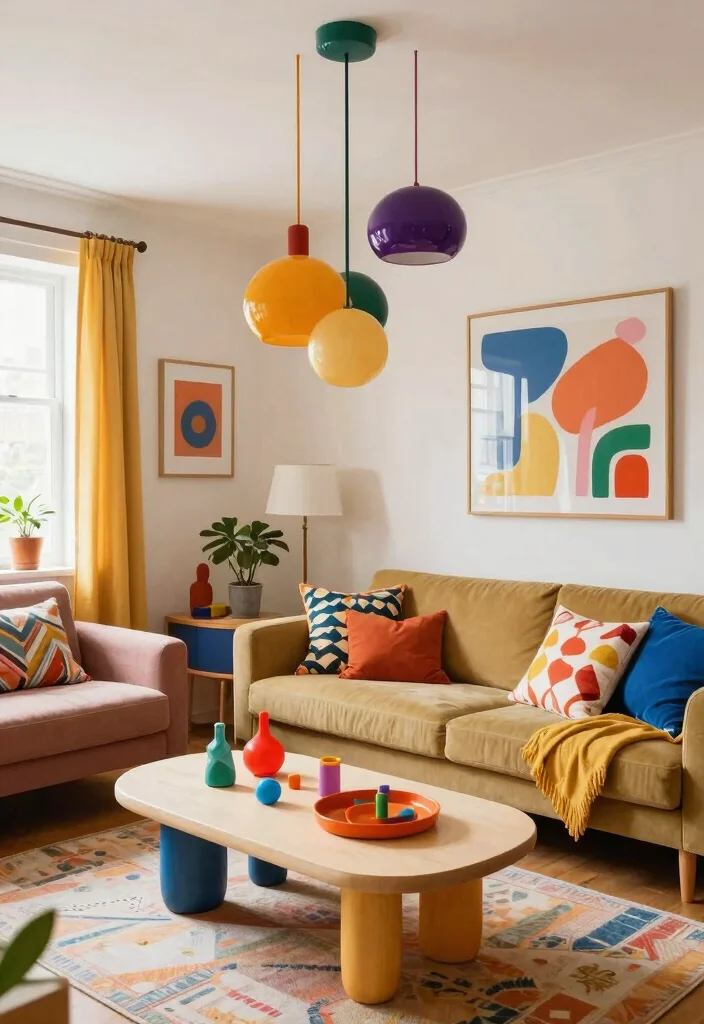 12 Living Room Pendant Light Ideas for Soft Welcoming Glow - 11. Retro Pendant Lights 1