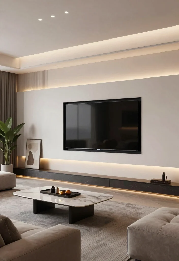 12 Living Room TV Concealment Ideas for a Clean Clutter Free Look - 11. Smart Home Solutions 1