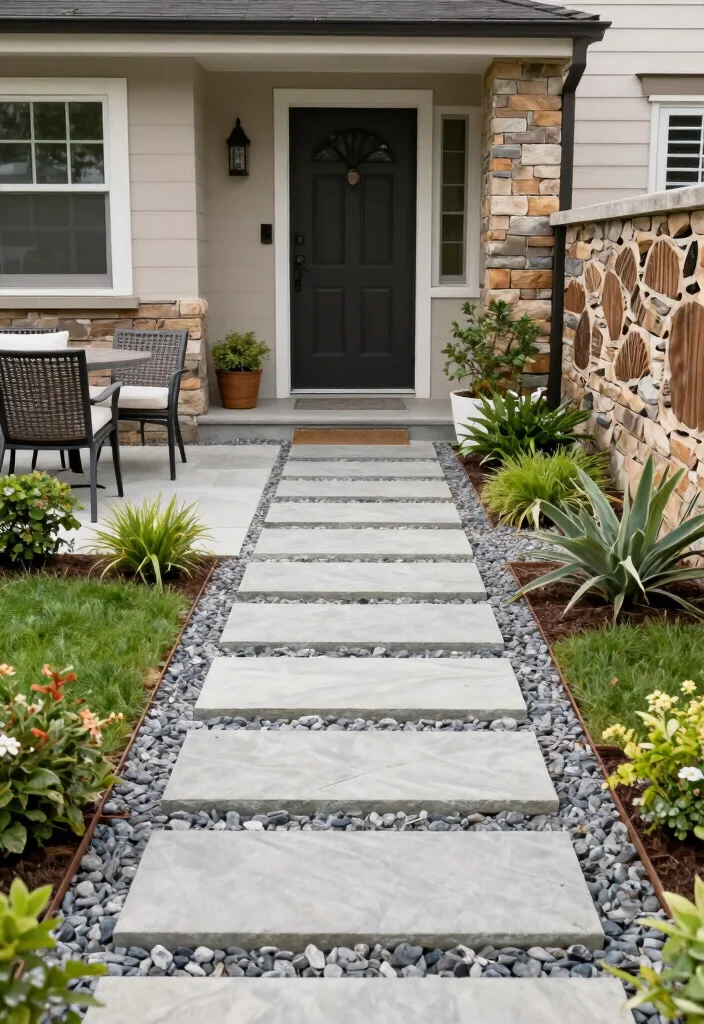 12 Low Maintenance Front Yard Ideas for Stress Free Landscaping 45 12 Low Maintenance Front Yard Ideas for Stress Free Landscaping - 5. Decorative Hardscaping 1