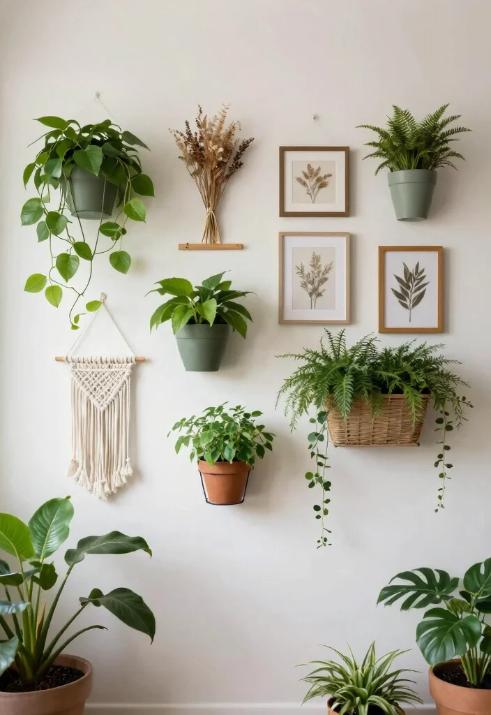 12 Modern Wall Decor Ideas for a Fresh Living Room Update - 2. Botanical Wall Decor 1