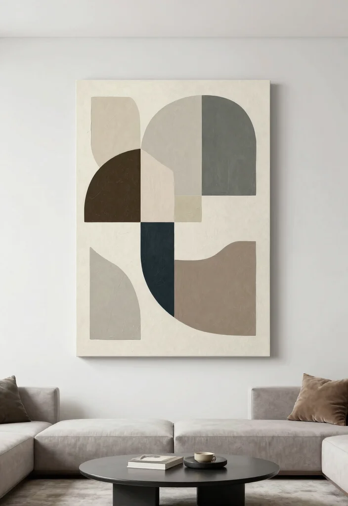 12 Modern Wall Decor Ideas for a Fresh Living Room Update - 3. Geometric Wall Art 1