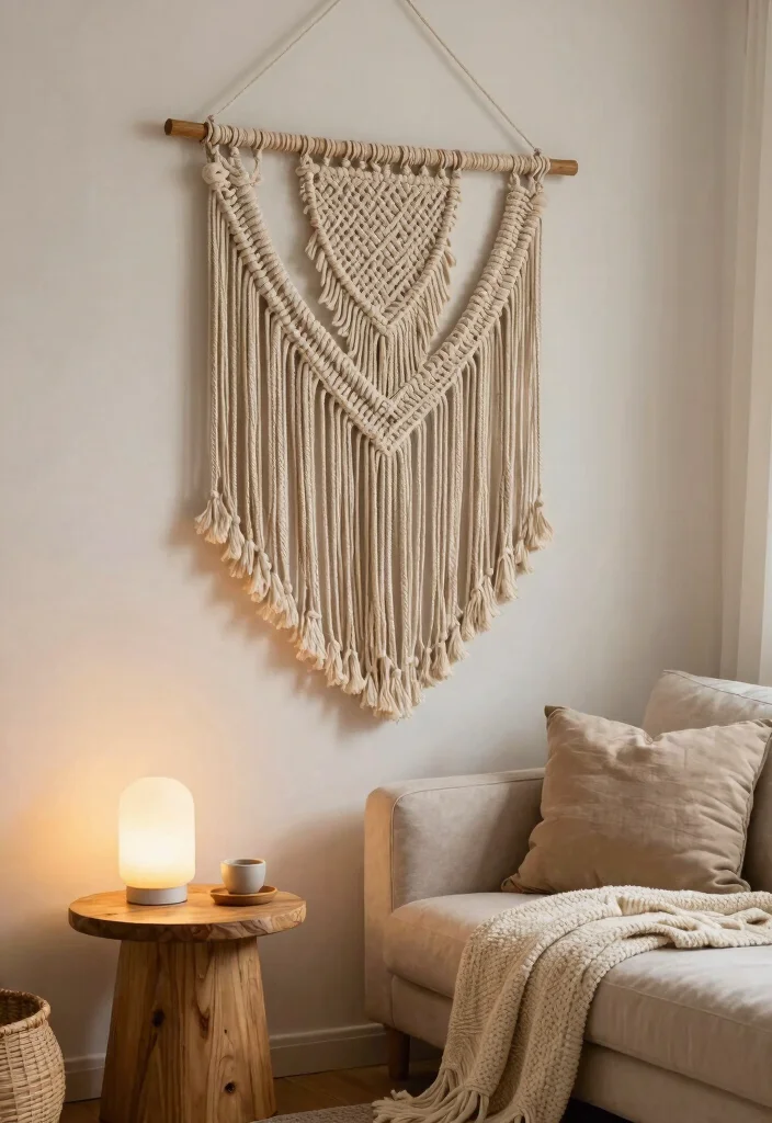12 Modern Wall Decor Ideas for a Fresh Living Room Update - 4. Textured Wall Hangings 1