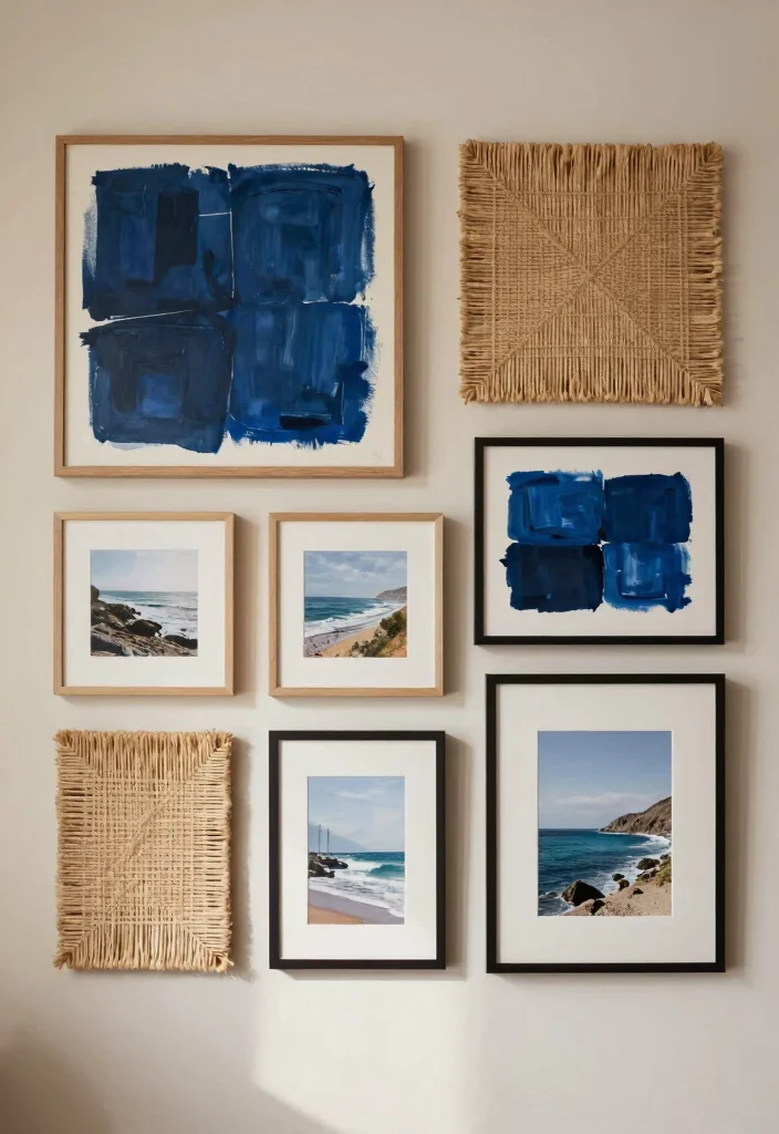 12 Navy Living Room Accents to Create Depth and Warmth - 3. Navy Blue Wall Art 1