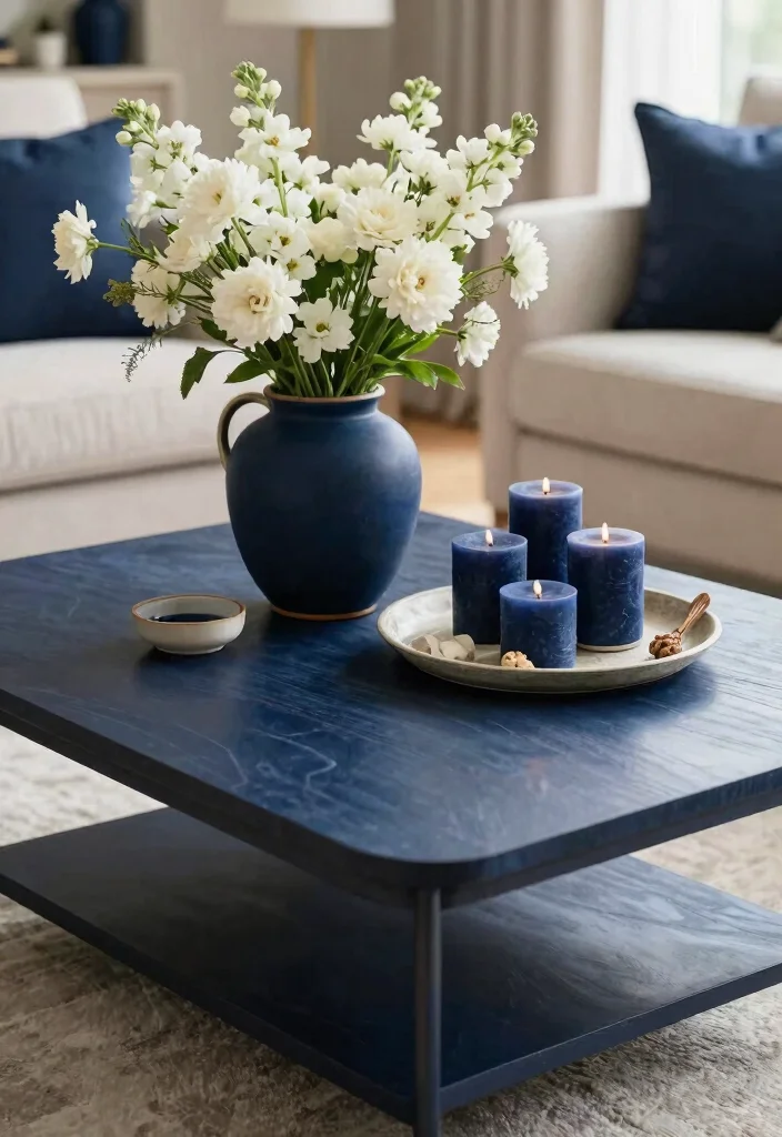 12 Navy Living Room Accents to Create Depth and Warmth - 6. Navy Blue Decorative Accents 1