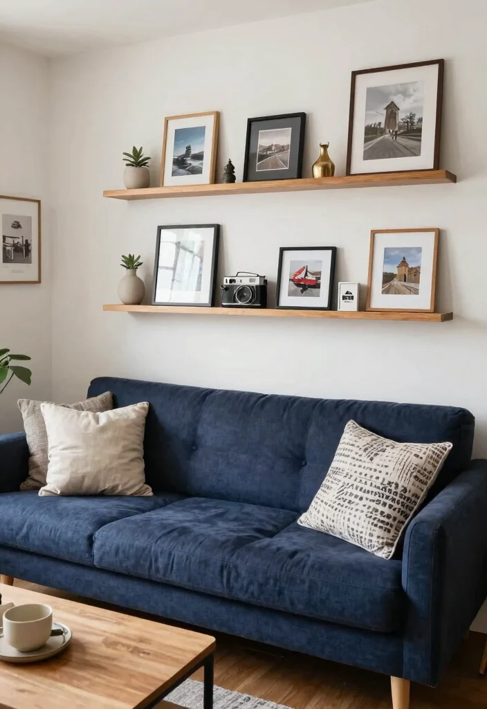 12 Navy Sofa Living Room Decor Ideas for a Bold Stylish Space 111 12 Navy Sofa Living Room Decor Ideas for a Bold Stylish Space - 11. Personalized Decor Elements 1