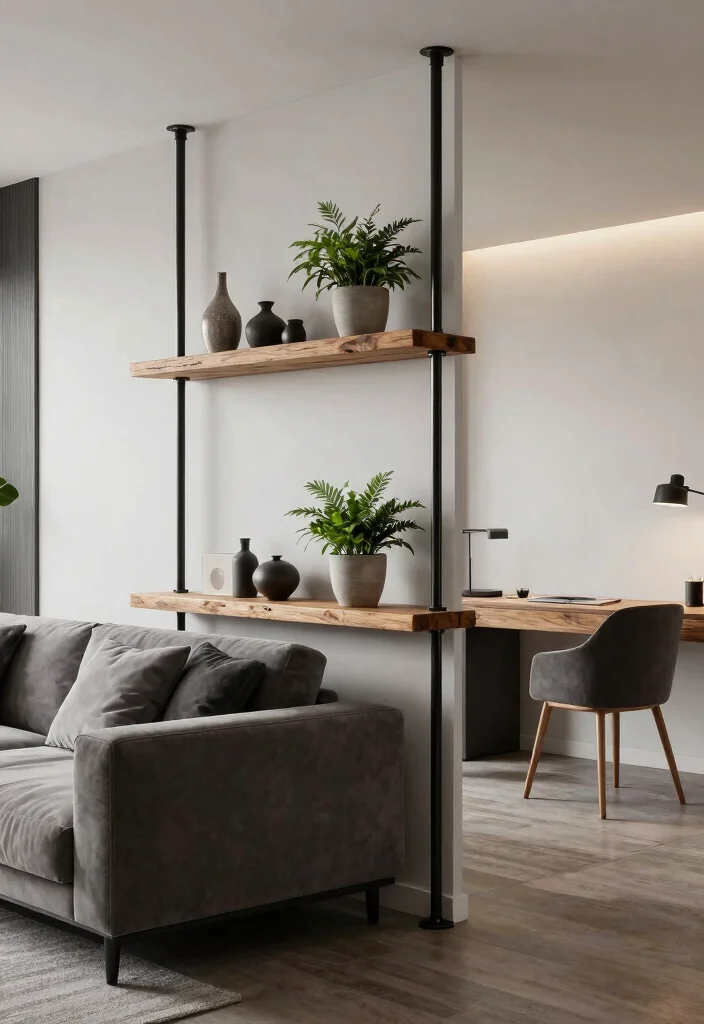 12 Open Concept Room Partition Ideas for Flexible Home Layouts 111 12 Open Concept Room Partition Ideas for Flexible Home Layouts - 11. Industrial Pipe Partitions 1