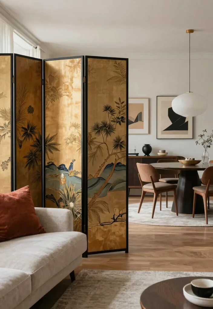 12 Open Concept Room Partition Ideas for Flexible Home Layouts 122 12 Open Concept Room Partition Ideas for Flexible Home Layouts - 12. Folding Screens 1