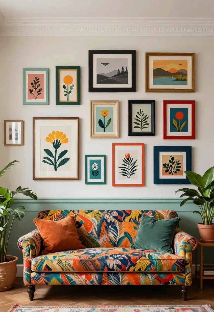 12 Picture Frame Molding Ideas for Elegant Polished Walls 122 12 Picture Frame Molding Ideas for Elegant Polished Walls - 12. Mixed Molding Styles for Eclectic Vibes 1