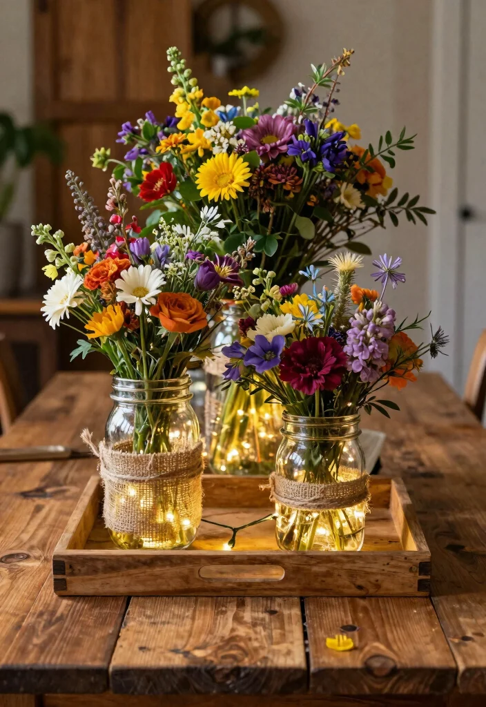 12 Seasonal Table Centerpiece Ideas to Refresh Your Dining Space 100 12 Seasonal Table Centerpiece Ideas to Refresh Your Dining Space - 10. Rustic Charm with Mason Jars 1