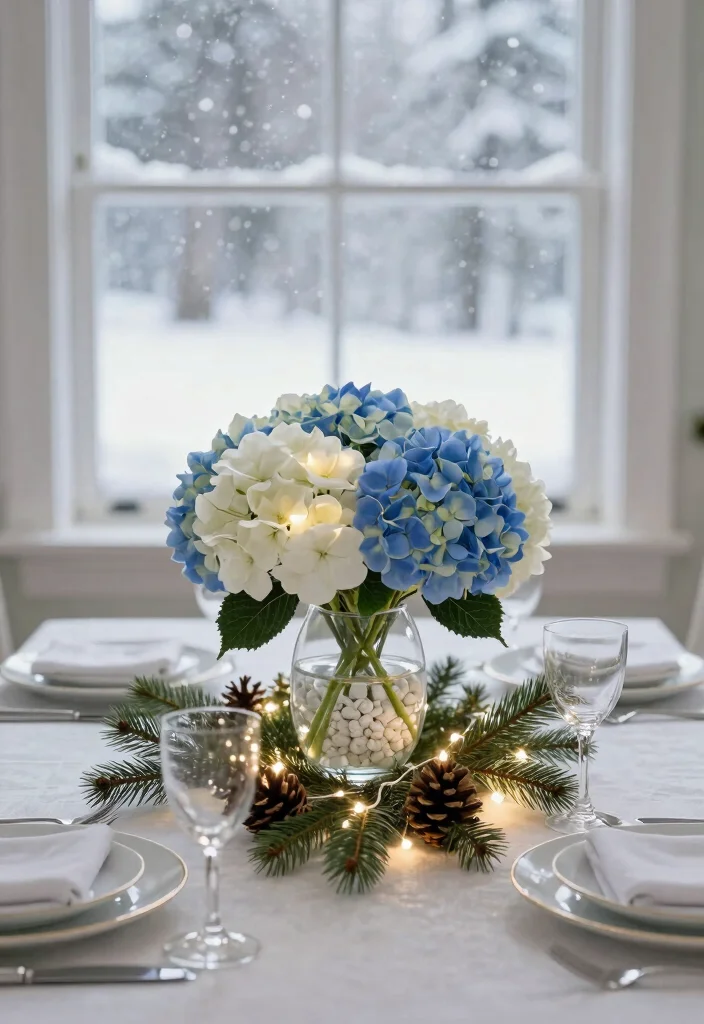 12 Seasonal Table Centerpiece Ideas to Refresh Your Dining Space 12 12 Seasonal Table Centerpiece Ideas to Refresh Your Dining Space - 2. Winter Wonderland Elegance 1