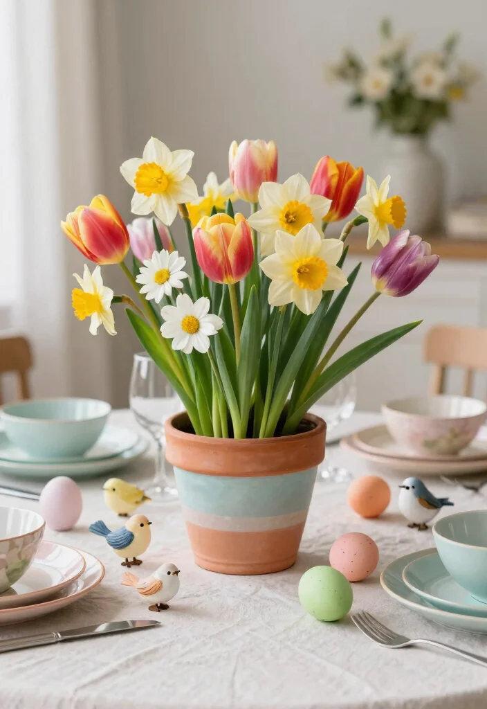 12 Seasonal Table Centerpiece Ideas to Refresh Your Dining Space 23 12 Seasonal Table Centerpiece Ideas to Refresh Your Dining Space - 3. Spring Blooming Beauty 1