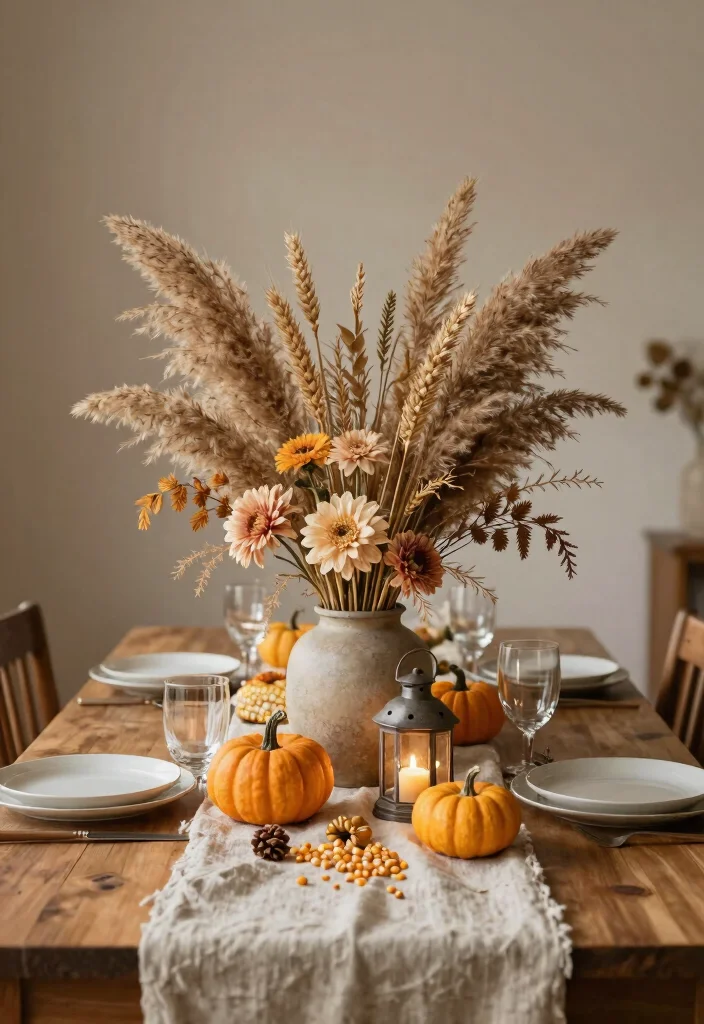 12 Seasonal Table Centerpiece Ideas to Refresh Your Dining Space 45 12 Seasonal Table Centerpiece Ideas to Refresh Your Dining Space - 5. Harvest Moon Serenity 1