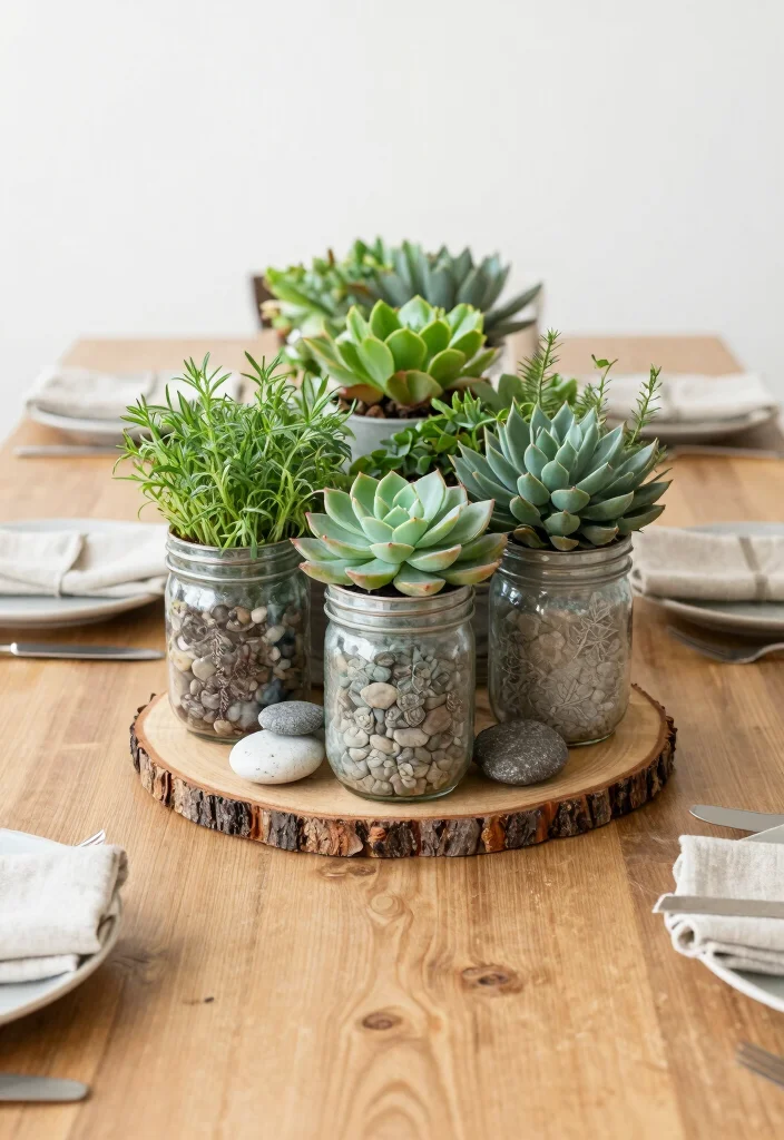 12 Seasonal Table Centerpiece Ideas to Refresh Your Dining Space 67 12 Seasonal Table Centerpiece Ideas to Refresh Your Dining Space - 7. Eco-Friendly Botanical Bliss 1