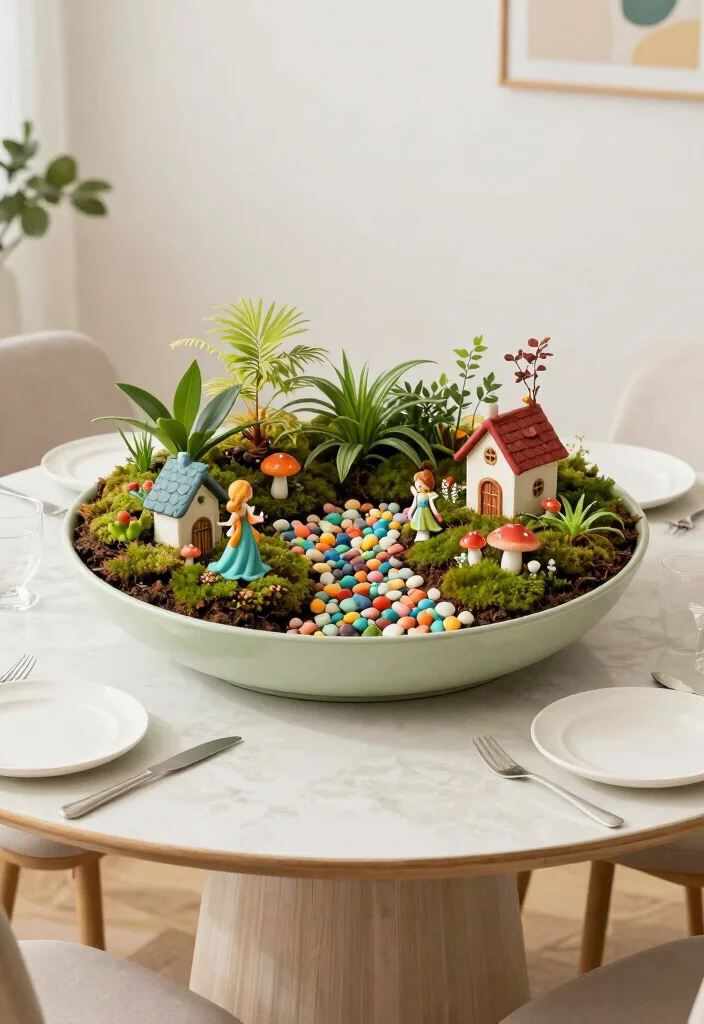 12 Seasonal Table Centerpiece Ideas to Refresh Your Dining Space 78 12 Seasonal Table Centerpiece Ideas to Refresh Your Dining Space - 8. Whimsical Fairy Garden 1