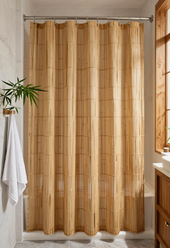 12 Shower Curtain Ideas Bathroom for a Fresh Updated Look - 4. Bamboo Bliss 1