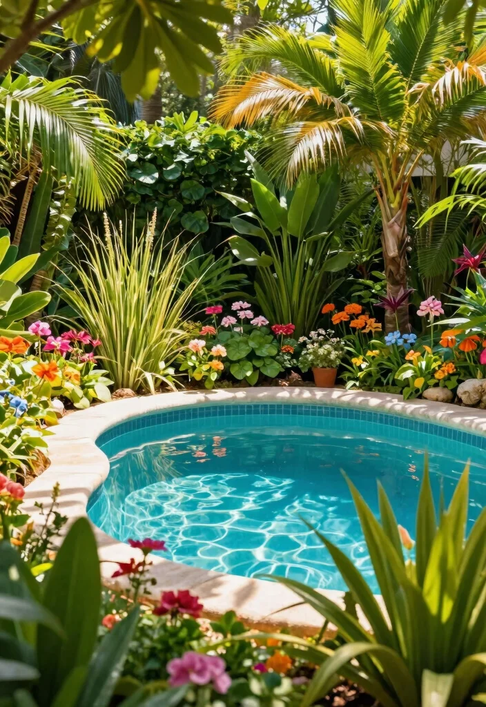 12 Small Backyard Pool Ideas for Compact Refreshing Spots 111 12 Small Backyard Pool Ideas for Compact Refreshing Spots - 11. Poolside Garden 1