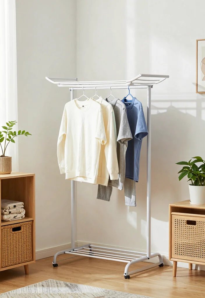 12 Small Utility Room Organization Ideas to Maximize Every Inch 111 12 Small Utility Room Organization Ideas to Maximize Every Inch - 11. Incorporate a Small Drying Rack 1