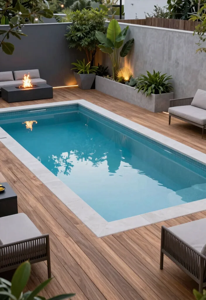 12 Swimming Pool Backyard Ideas for a Fresh Resort Feel - 2. Modern Minimalism 1