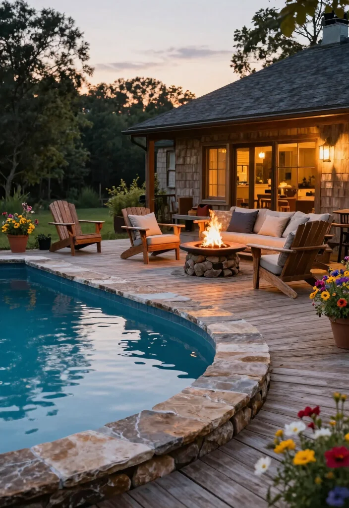 12 Swimming Pool Backyard Ideas for a Fresh Resort Feel - 3. Rustic Charm 1
