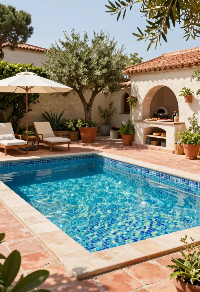 12 Swimming Pool Backyard Ideas for a Fresh Resort Feel - 5. Mediterranean Escape 1
