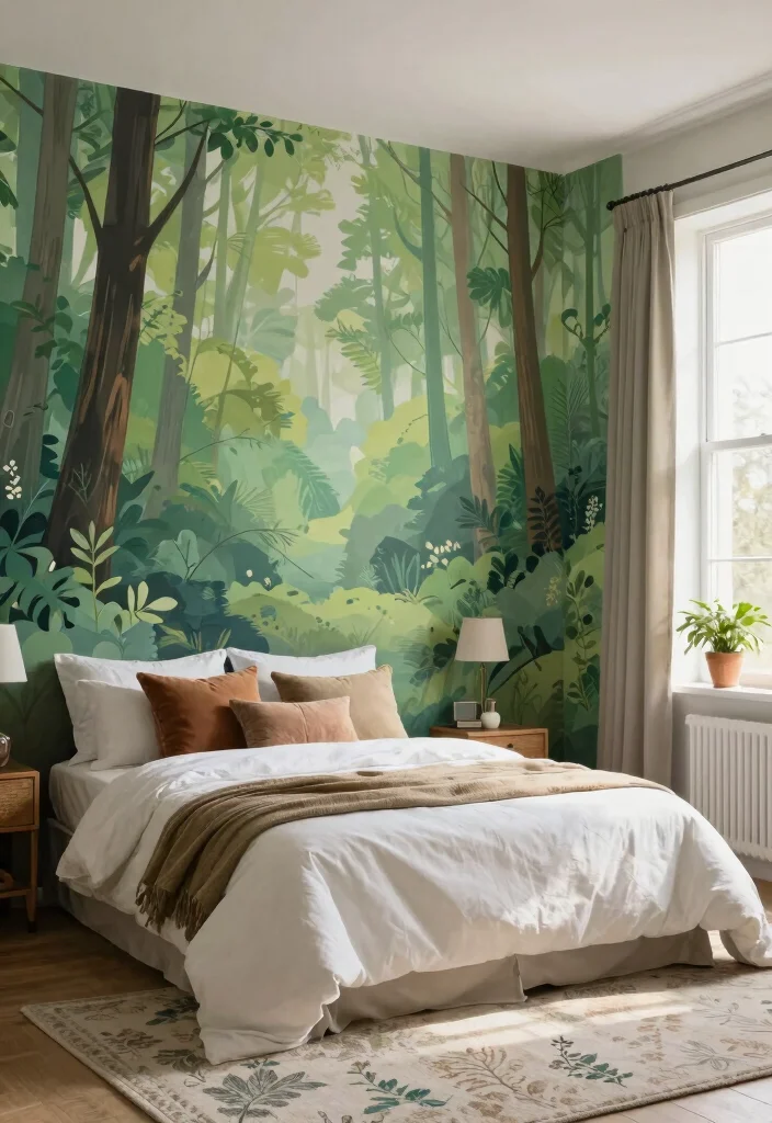 12 Wall Design Ideas Bedroom for Stylish Accent Updates - 3. Wall Mural Magic 1