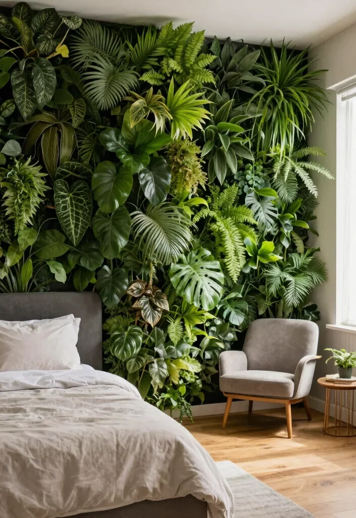 12 Wall Design Ideas Bedroom for Stylish Accent Updates - 4. Green Living Walls 1