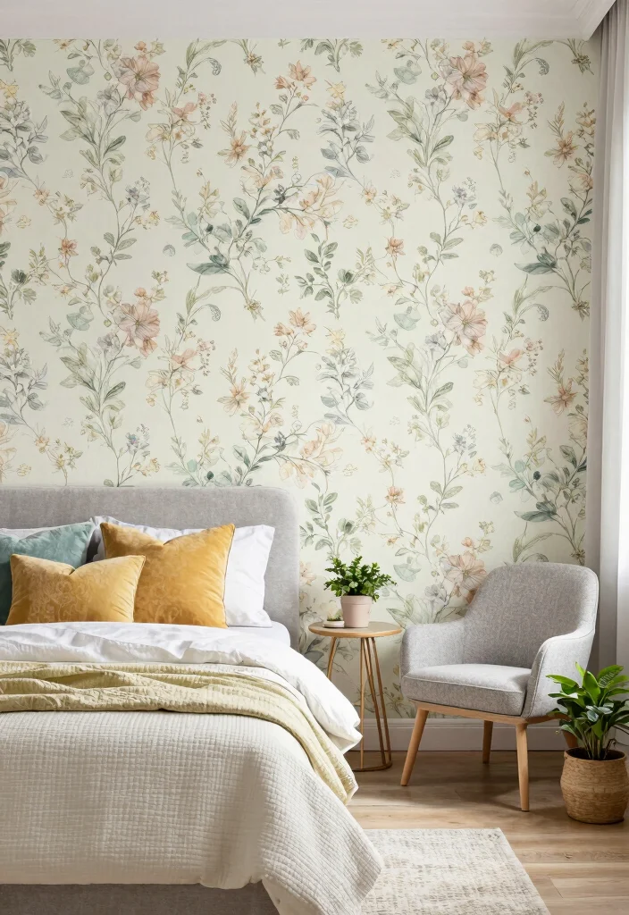 12 Wall Design Ideas Bedroom for Stylish Accent Updates - 7. Eco-Friendly Wallpaper 1